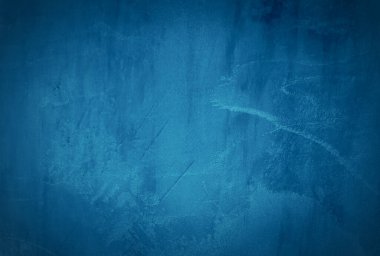 Vintage grunge mavi beton doku stüdyo duvarı arka planı vignette ile.