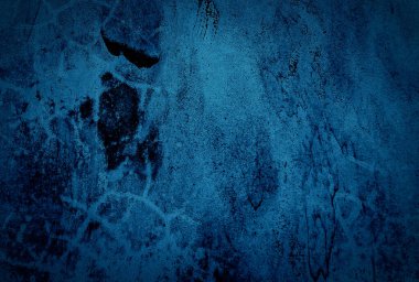 Vintage grunge mavi beton doku stüdyo duvarı arka planı vignette ile.