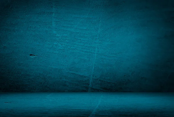 Vintage grunge mavi beton doku stüdyo duvarı arka planı vignette ile.