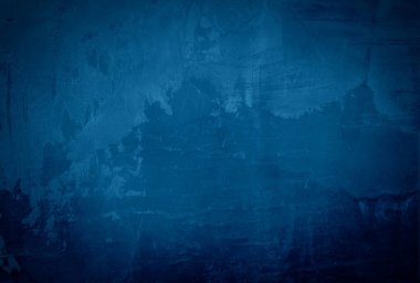 Eski grunge mavi beton desen duvar arkaplanı vignette ile.