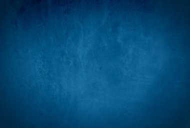 Vintage grunge mavi beton doku stüdyo duvarı arka planı vignette ile.