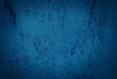 Vintage grunge mavi beton doku stüdyo duvarı arka planı vignette ile.