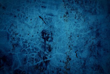 Vintage grunge mavi beton doku stüdyo duvarı arka planı vignette ile.