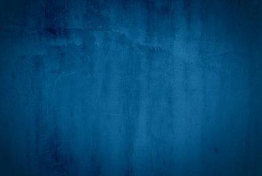 Vintage grunge mavi beton doku stüdyo duvarı arka planı vignette ile.