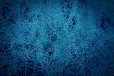Vintage grunge mavi beton doku stüdyo duvarı arka planı vignette ile.