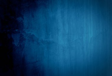 Vintage grunge mavi beton doku stüdyo duvarı arka planı vignette ile.