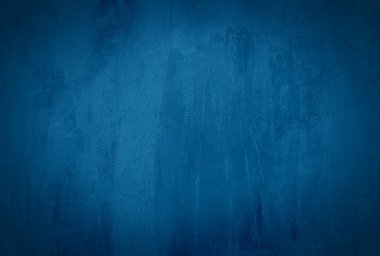 Vintage grunge mavi beton doku stüdyo duvarı arka planı vignette ile.