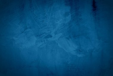 Vintage grunge mavi beton doku stüdyo duvarı arka planı vignette ile.