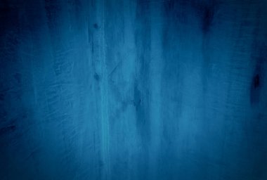 Vintage grunge mavi beton doku stüdyo duvarı arka planı vignette ile.