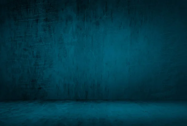 Vintage grunge albastru textura de beton studio fundal de perete cu vinietă . — Fotografie, imagine de stoc