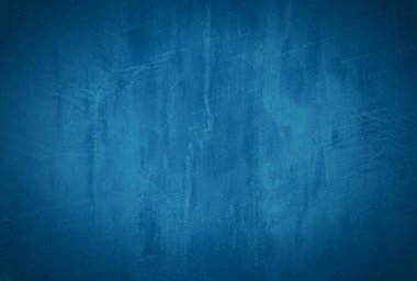 Vintage grunge mavi beton doku stüdyo duvarı arka planı vignette ile.