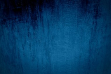 Vintage grunge mavi beton doku stüdyo duvarı arka planı vignette ile.