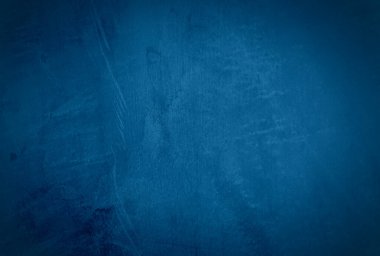 Vintage grunge mavi beton doku stüdyo duvarı arka planı vignette ile.