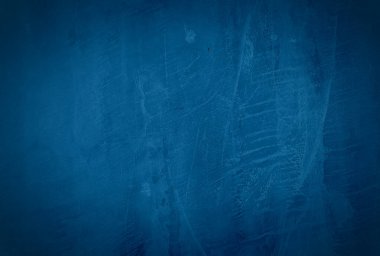 Vintage grunge mavi beton doku stüdyo duvarı arka planı vignette ile.