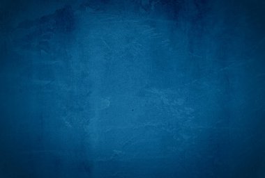 Vintage grunge mavi beton doku stüdyo duvarı arka planı vignette ile.