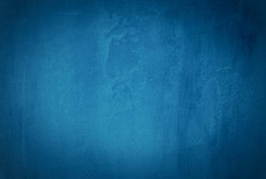 Vintage grunge mavi beton doku stüdyo duvarı arka planı vignette ile.