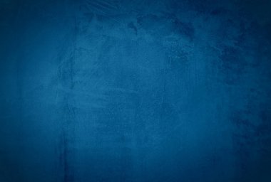 Vintage grunge mavi beton doku stüdyo duvarı arka planı vignette ile.