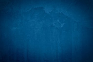 Vintage grunge mavi beton doku stüdyo duvarı arka planı vignette ile.