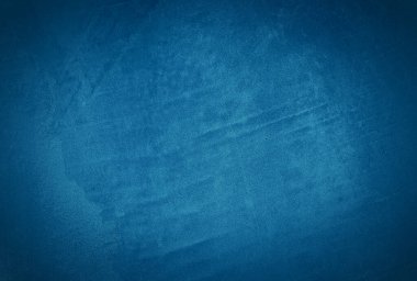 Vintage grunge mavi beton doku stüdyo duvarı arka planı vignette ile.