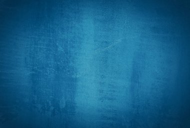 Vintage grunge mavi beton doku stüdyo duvarı arka planı vignette ile.