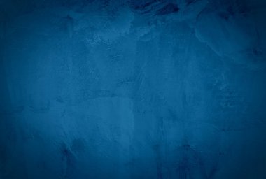 Vintage grunge mavi beton doku stüdyo duvarı arka planı vignette ile.