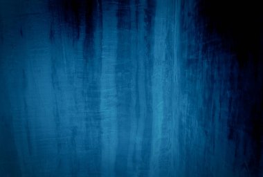 Vintage grunge mavi beton doku stüdyo duvarı arka planı vignette ile.