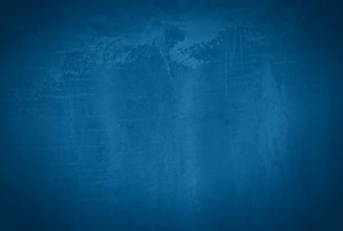 Vintage grunge mavi beton doku stüdyo duvarı arka planı vignette ile.