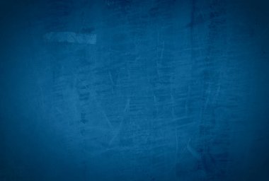 Vintage grunge mavi beton doku stüdyo duvarı arka planı vignette ile.