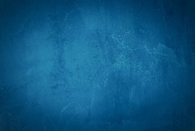 Vintage grunge mavi beton doku stüdyo duvarı arka planı vignette ile.