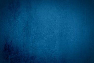 Vintage grunge mavi beton doku stüdyo duvarı arka planı vignette ile.