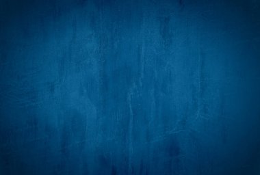 Vintage grunge mavi beton doku stüdyo duvarı arka planı vignette ile.