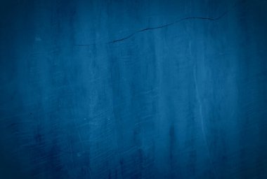 Vintage grunge mavi beton doku stüdyo duvarı arka planı vignette ile.