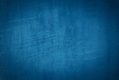 Vintage grunge mavi beton doku stüdyo duvarı arka planı vignette ile.