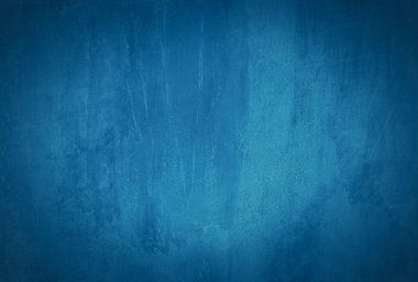 Vintage grunge mavi beton doku stüdyo duvarı arka planı vignette ile.