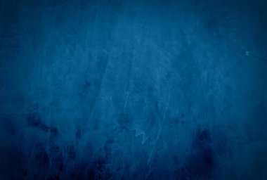 Vintage grunge mavi beton doku stüdyo duvarı arka planı vignette ile.