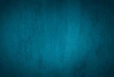 Vintage grunge mavi beton doku stüdyo duvarı arka planı vignette ile.