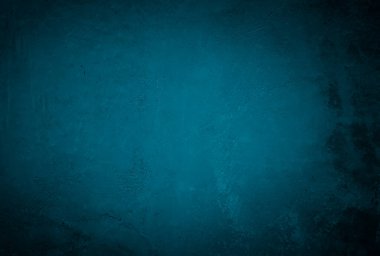 Vintage grunge mavi beton doku stüdyo duvarı arka planı vignette ile.