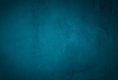 Vintage grunge mavi beton doku stüdyo duvarı arka planı vignette ile.