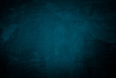 Vintage grunge mavi beton doku stüdyo duvarı arka planı vignette ile.