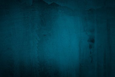 Vintage grunge mavi beton doku stüdyo duvarı arka planı vignette ile.