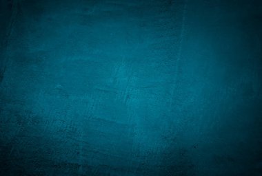 Vintage grunge mavi beton doku stüdyo duvarı arka planı vignette ile.