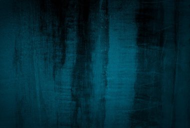 Vintage grunge mavi beton doku stüdyo duvarı arka planı vignette ile.