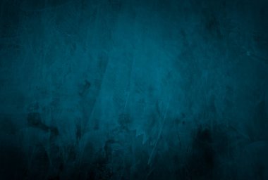 Vintage grunge mavi beton doku stüdyo duvarı arka planı vignette ile.