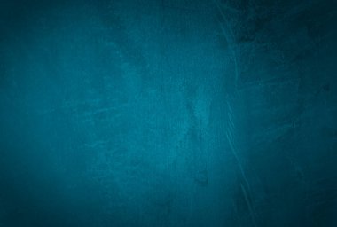 Vintage grunge mavi beton doku stüdyo duvarı arka planı vignette ile.