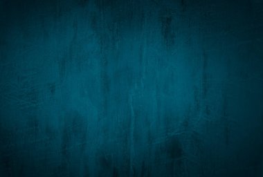 Vintage grunge mavi beton doku stüdyo duvarı arka planı vignette ile.