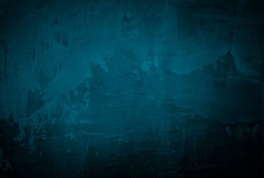 Vintage grunge mavi beton doku stüdyo duvarı arka planı vignette ile.