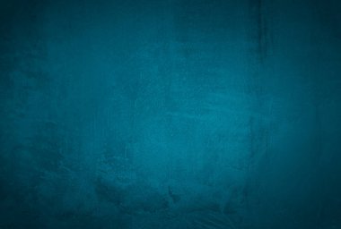 Vintage grunge mavi beton doku stüdyo duvarı arka planı vignette ile.