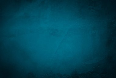 Vintage grunge mavi beton doku stüdyo duvarı arka planı vignette ile.