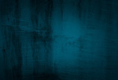 Vintage grunge mavi beton doku stüdyo duvarı arka planı vignette ile.