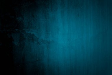 Vintage grunge mavi beton doku stüdyo duvarı arka planı vignette ile.